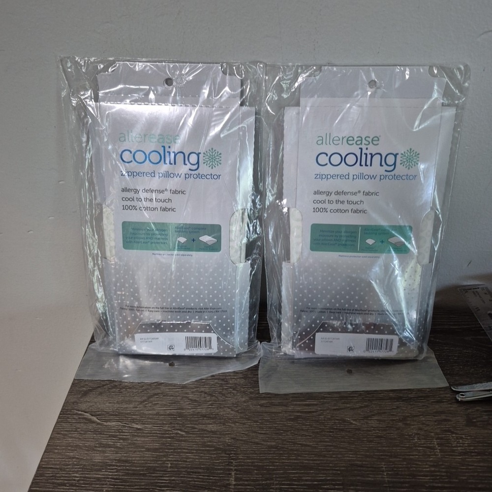 Allerease Zippered Pillow Protector - Cooling S/Q Allergy Defense- 3 Pack Sealed - Picture 5 of 8